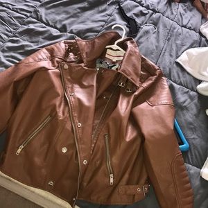 A brown leather jacket